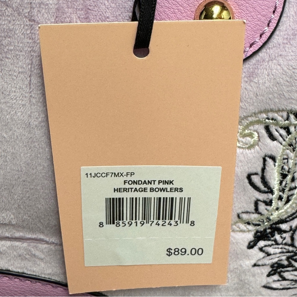 Juicy Couture Heritage Bowlers Velour Satchel Bag - Fondant Pink - Picture 5 of 5
